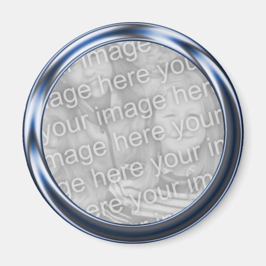Blue Metal Photo Lijst Magneet (Voorkant)