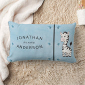 Blue Metal Stud Waterverf Zebra Custom Naam Kind Kussen (Deken)