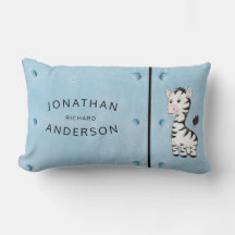 Blue Metal Stud Waterverf Zebra Custom Naam Kind