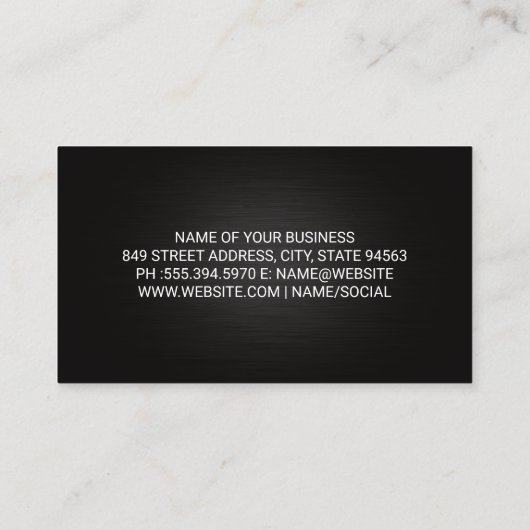 Blue Metal Truck Logo Visitekaartje (Achterkant)