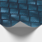 Blue Metallic Abstracte elegante grafische kaart Cadeaupapier (Hoek)