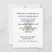 Blue Metallic Bar Mitzvah Kaart (Achterkant)