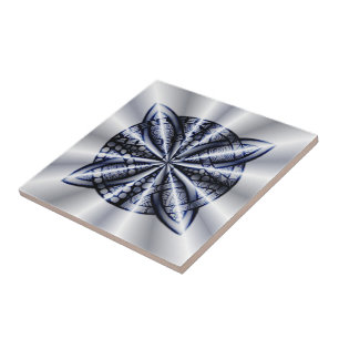 Blue Metallic Celtic Knot Original Art Tegeltje