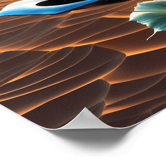 Blue Metallic Desert Roos Poster (Hoek)