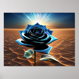 Blue Metallic Desert Roos Poster