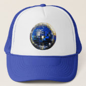 Blue Metallic Disco Ball Trucker Pet (Voorkant)