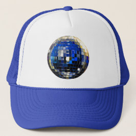 Blue Metallic Disco Ball Trucker Pet