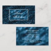 Blue Metallic Elegant Modern Visitekaartje (Voorkant / Achterkant)