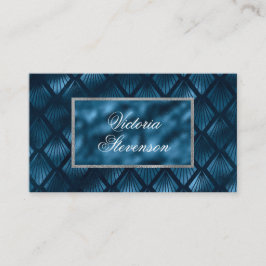 Blue Metallic Elegant Modern Visitekaartje