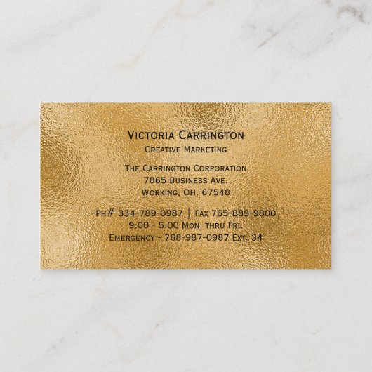 Blue Metallic Elegant Modern Visitekaartje (Achterkant)