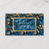 Blue Metallic Elegant Modern Visitekaartje (Voorkant)