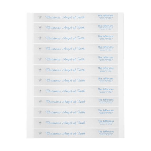 Blue Metallic Filigree kerstengel van Faith (Vel)