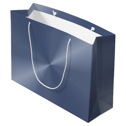 Blue Metallic Gift Bag Groot Cadeauzakje (Achterkant Gekanteld)