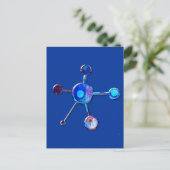 Blue Metallic Molecule Briefkaart (Staand voorkant)