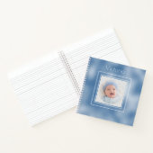 Blue Metallic Photo Name Typography Notitieboek (Binnen)