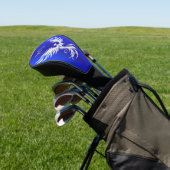 Blue Metallic Silver Phoenix Monogram Initialen Golfheadcover (Insitu)