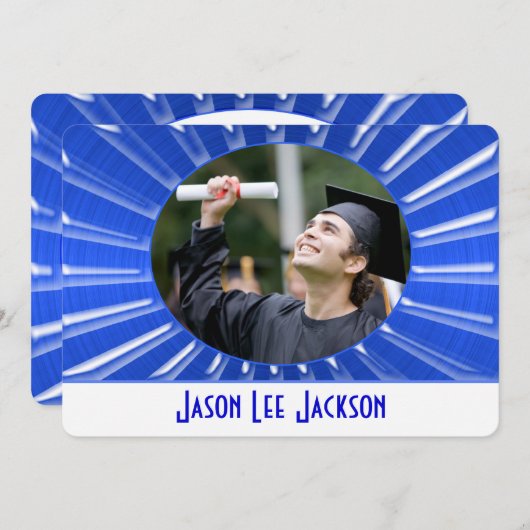 Blue Metallic Sunburst Kaart (Voorkant / Achterkant)