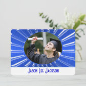 Blue Metallic Sunburst Kaart (Staand voorkant)