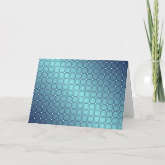 Blue Metallic Tegels kerstdecor Feestdagen Kaart (Voorkant)
