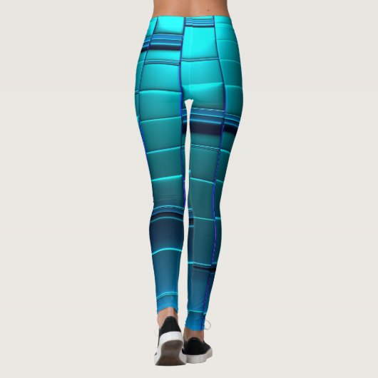Blue Metallic Tile Leggings (Achterkant)