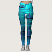 Blue Metallic Tile Leggings (Voorkant)