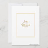 Blue Metallic Trellis Muslim bruiloft Kaart (Achterkant)