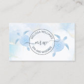 Blue Metallic Tribal Turtles Logo Visitekaartje (Voorkant)