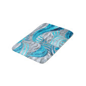 Blue Metallic Wavy Abstract Badmat (Gekanteld)