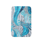 Blue Metallic Wavy Abstract Badmat (Voorkant Verticaal)