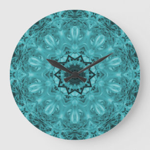 Blue Metaphysical Abstracte Art Round Wall-klokkas Grote Klok