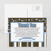 Blue Metro Baby shower Bedankt Briefkaart (Voorkant / Achterkant)