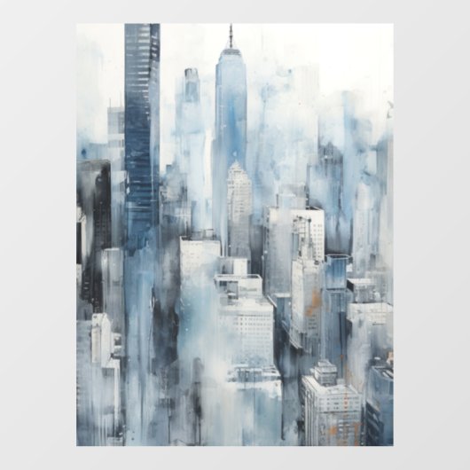 Blue Metropolis Raamsticker (Vel)