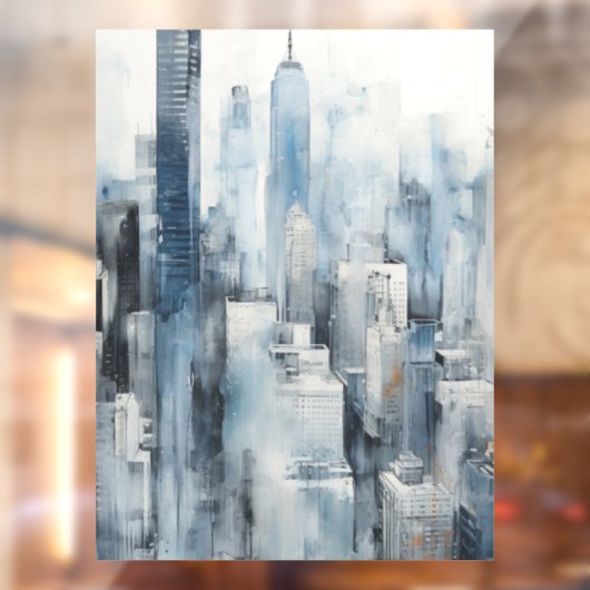 Blue Metropolis Raamsticker (Vel 2)