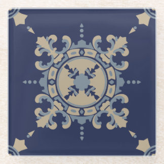 Blue Mexican design Coaster Glazen Onderzetter