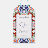 Blue Mexican kleurrijke tegels vrijgezellenfeest g Cadeaulabel (Voorkant)