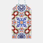 Blue Mexican kleurrijke tegels vrijgezellenfeest g Cadeaulabel (Achterkant)