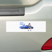Blue Miata - met een animerend meisje Bumpersticker (Op auto)