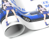 Blue Miata - met een animerend meisje Cadeaupapier (Rol Hoek)