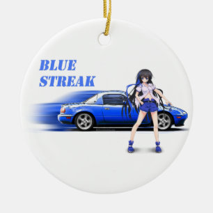 Blue Miata - met een animerend meisje Keramisch Ornament