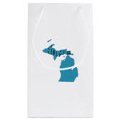 Blue Michigan Home Word Art Gift Bag Klein Cadeauzakje (Achterkant)