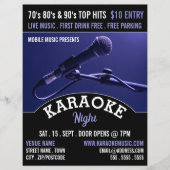 Blue Microphone, Karaoke Event Adverteren Flyer (Voorkant)