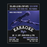 Blue Microphone, Karaoke Event Adverteren Flyer<br><div class="desc">Blauwe microfoon,  Karaoke Event Adverteren Flyer door de Visitekaartje winkel.</div>