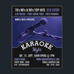 Blue Microphone, Karaoke Event Adverteren Flyer<br><div class="desc">Blauwe microfoon,  Karaoke Event Adverteren Flyer door de Visitekaartje winkel.</div>