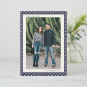 Blue Mid Century Geometric Hanukkah Large Photos Feestdagenkaart (Staand voorkant)