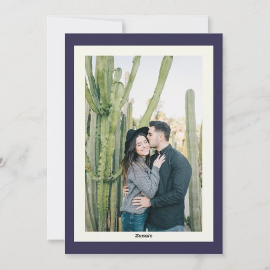 Blue Mid Century Geometric Hanukkah Large Photos Feestdagenkaart (Achterkant)