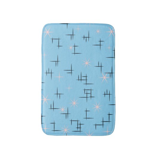 Blue Mid Century Modern Badmat (Voorkant Verticaal)