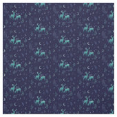 Blue Midnight Moonlight Deer Fabric Stof (Swatch)