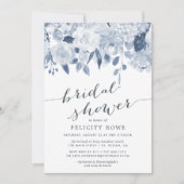 Blue Midzomer Floral | Bridal Shower-uitnodiging Kaart (Voorkant)