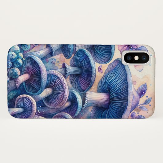 Blue Milk Mushroom Waterverf Art Case-Mate iPhone Case (Achterkant (horizontaal))