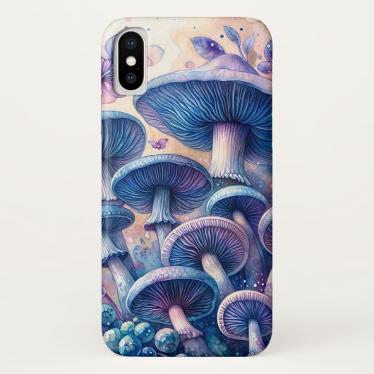 Blue Milk Mushroom Waterverf Art Case-Mate iPhone Case (Achterkant)